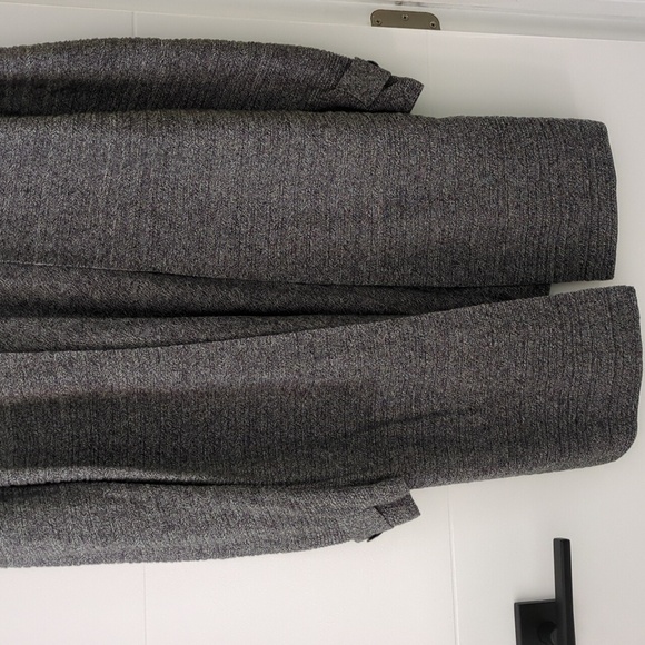 Nic+Zoe Long Line Cotton Blend Minimalist gray open front cardigan Office Career - Picture 3 of 8